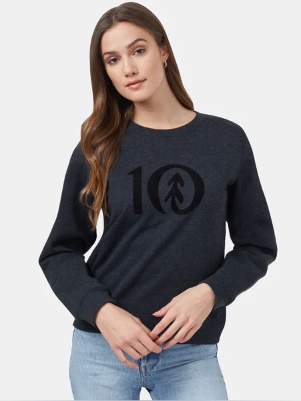 TenTree Flocked Logo Crew Womens graphic sweatshirt Size Large
